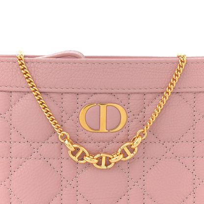 Christian Dior Calfskin Cannage Caro Zipped Pouch With Chain Fard 9 of 13