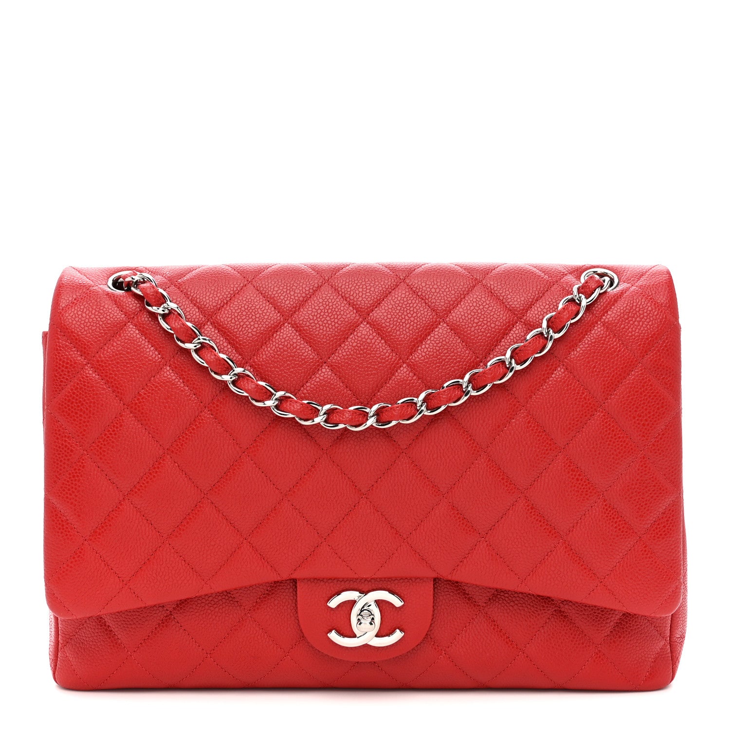 Chanel Caviar Quilted Maxi Double Flap Red 1 of 13