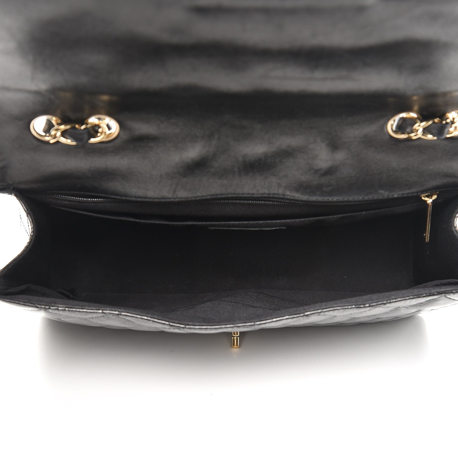 Chanel Patent Quilted Sparkle Glitter Jumbo Single Flap Black 6 of 10