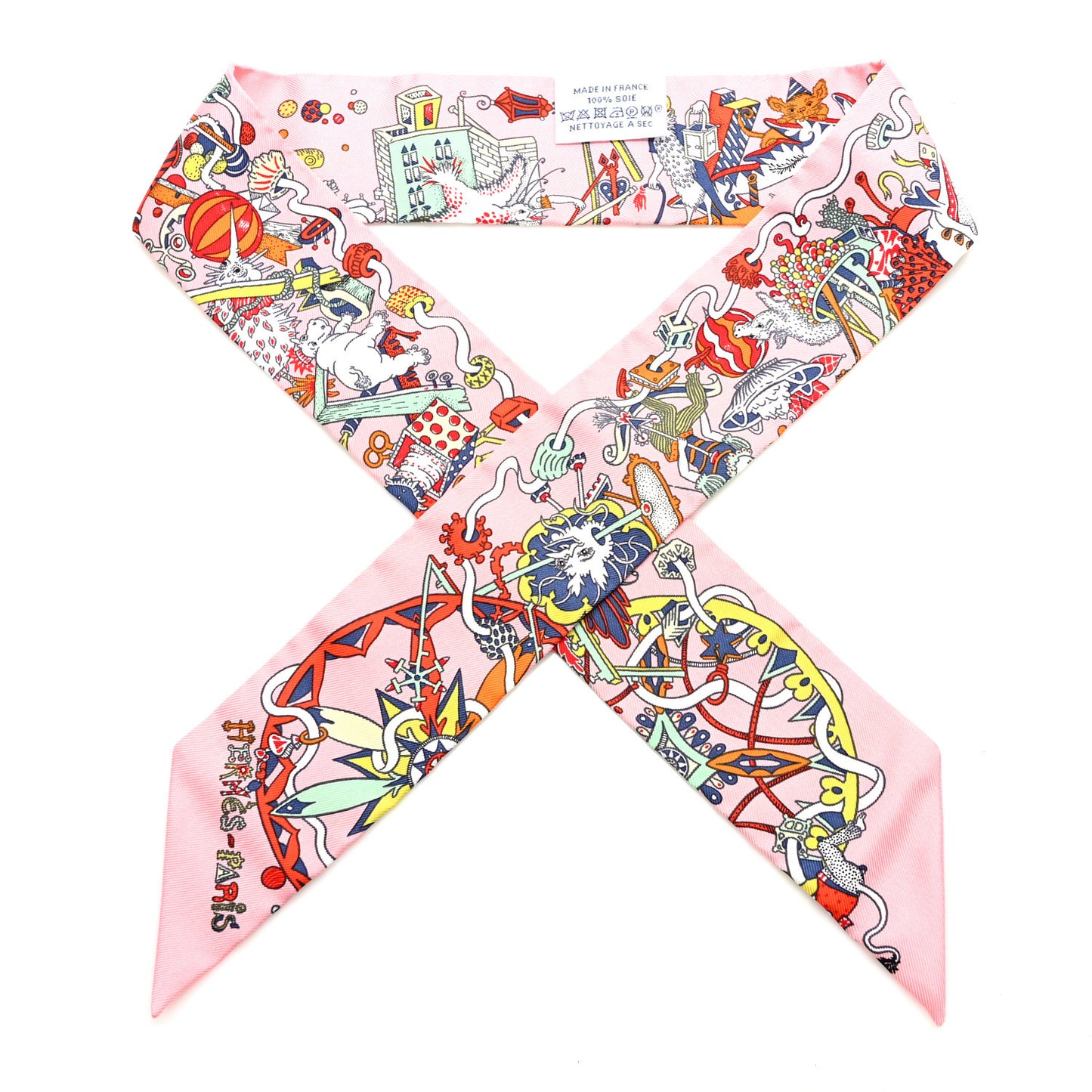 Silk La Folle Parade Twilly Rose Malabar White