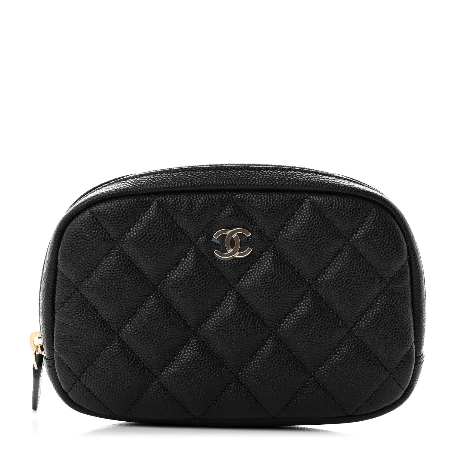 Chanel Caviar Quilted Small Curvy Pouch Cosmetic Case Black 1 of 7