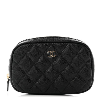 Chanel Caviar Quilted Small Curvy Pouch Cosmetic Case Black 1 of 7