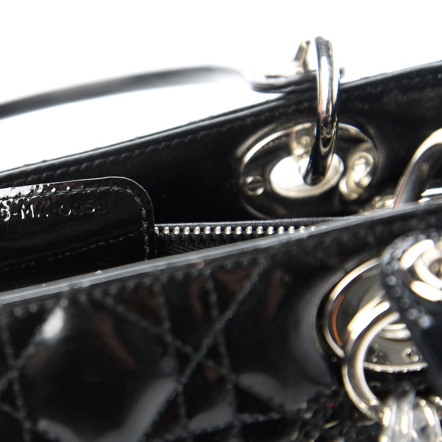 Patent Cannage Medium Lady Dior Black
