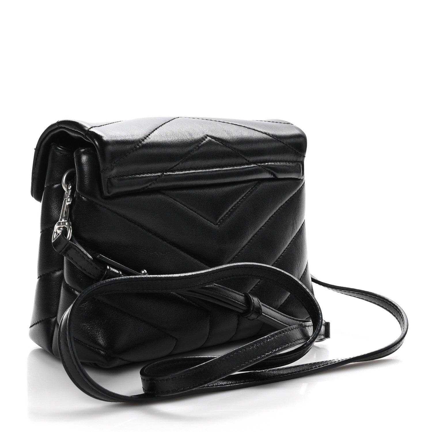 Saint Laurent Calfskin Y Quilted Monogram Toy Loulou Crossbody Bag Black 3 of 13