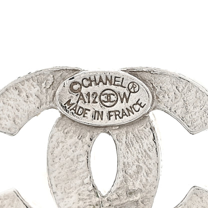 Chanel CC Pearl Drop Earrings Silver 3 of 6