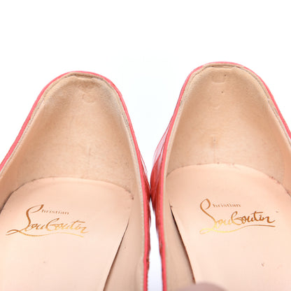Christian Louboutin Crocodile Lucido Bianca 140 Pumps 37 Corail 9 of 11