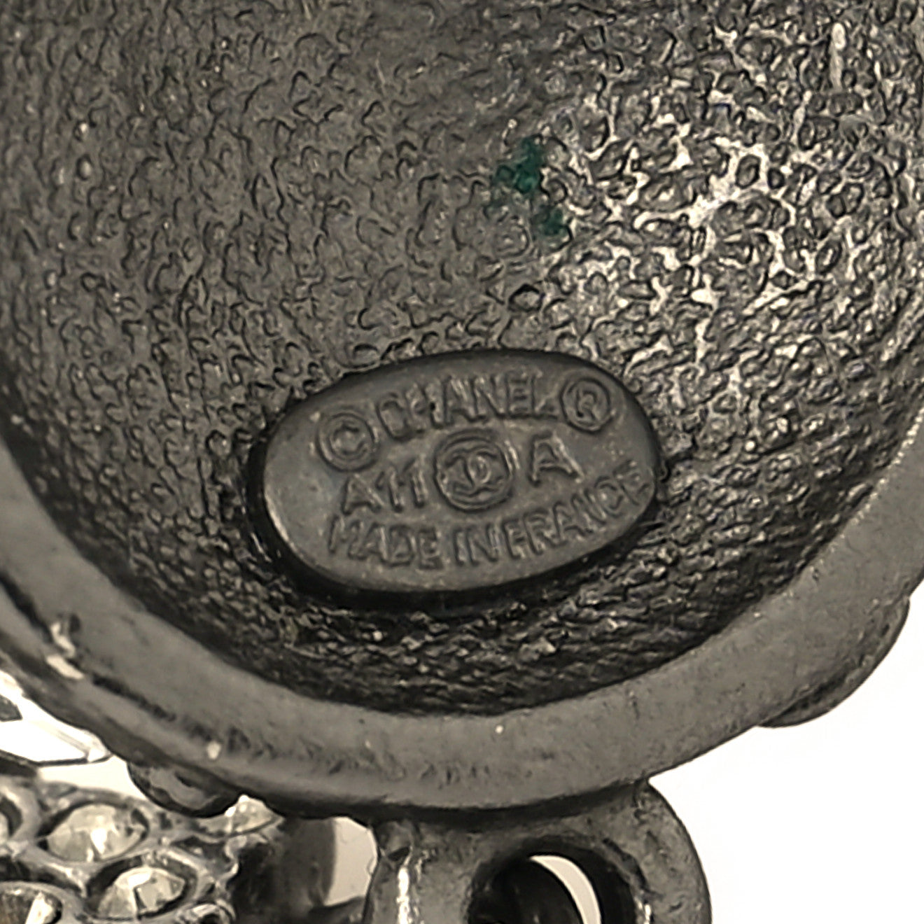 Ruthenium Crystal Pearl Enamel Drop CC Earrings