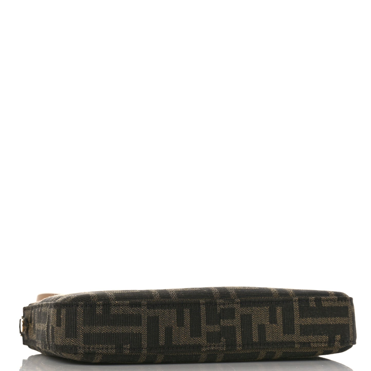 Fabric Jacquard Vitello Grace FF 1974 Baguette Pouch Tobacco Moro Sand