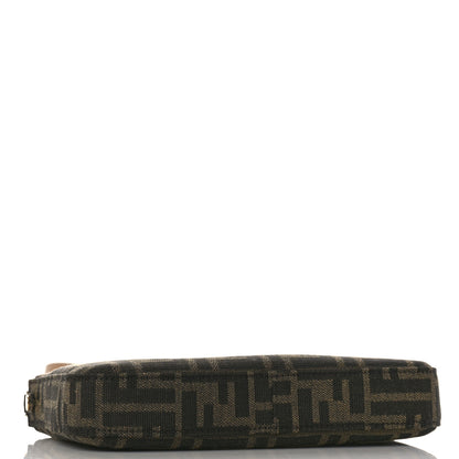 Fendi Fabric Jacquard Vitello Grace FF 1974 Baguette Pouch Tobacco Moro Sand 4 of 8