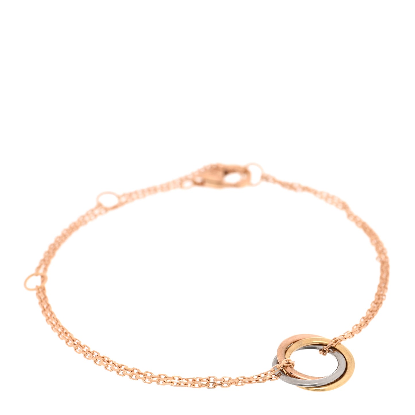 18K Pink Yellow White Gold Trinity Bracelet