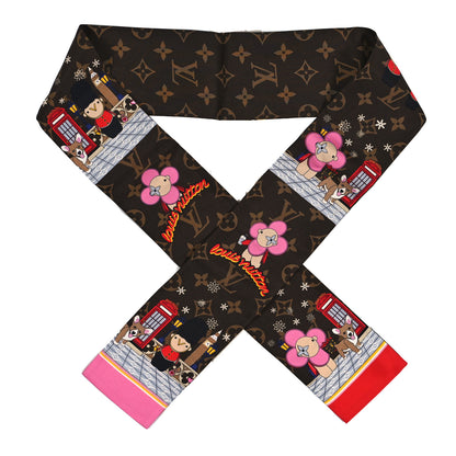 Louis Vuitton Silk Monogram 2021 London Christmas Animation Bandeau Marron 1 of 4