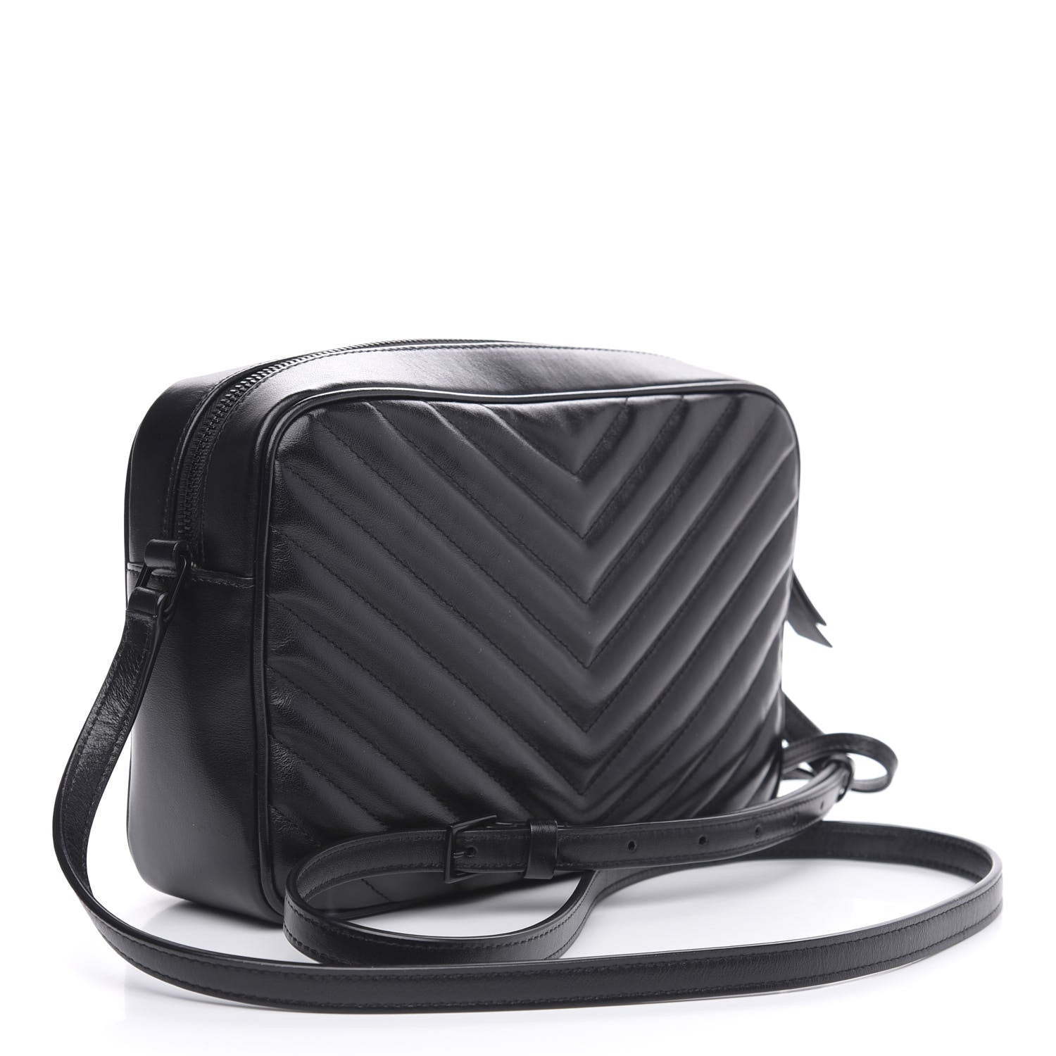Saint Laurent Calfskin Matelasse Monogram Lou Camera Bag Black 3 of 9