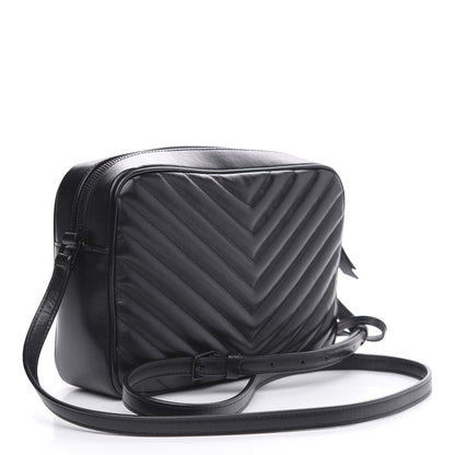 Saint Laurent Calfskin Matelasse Monogram Lou Camera Bag Black 3 of 9