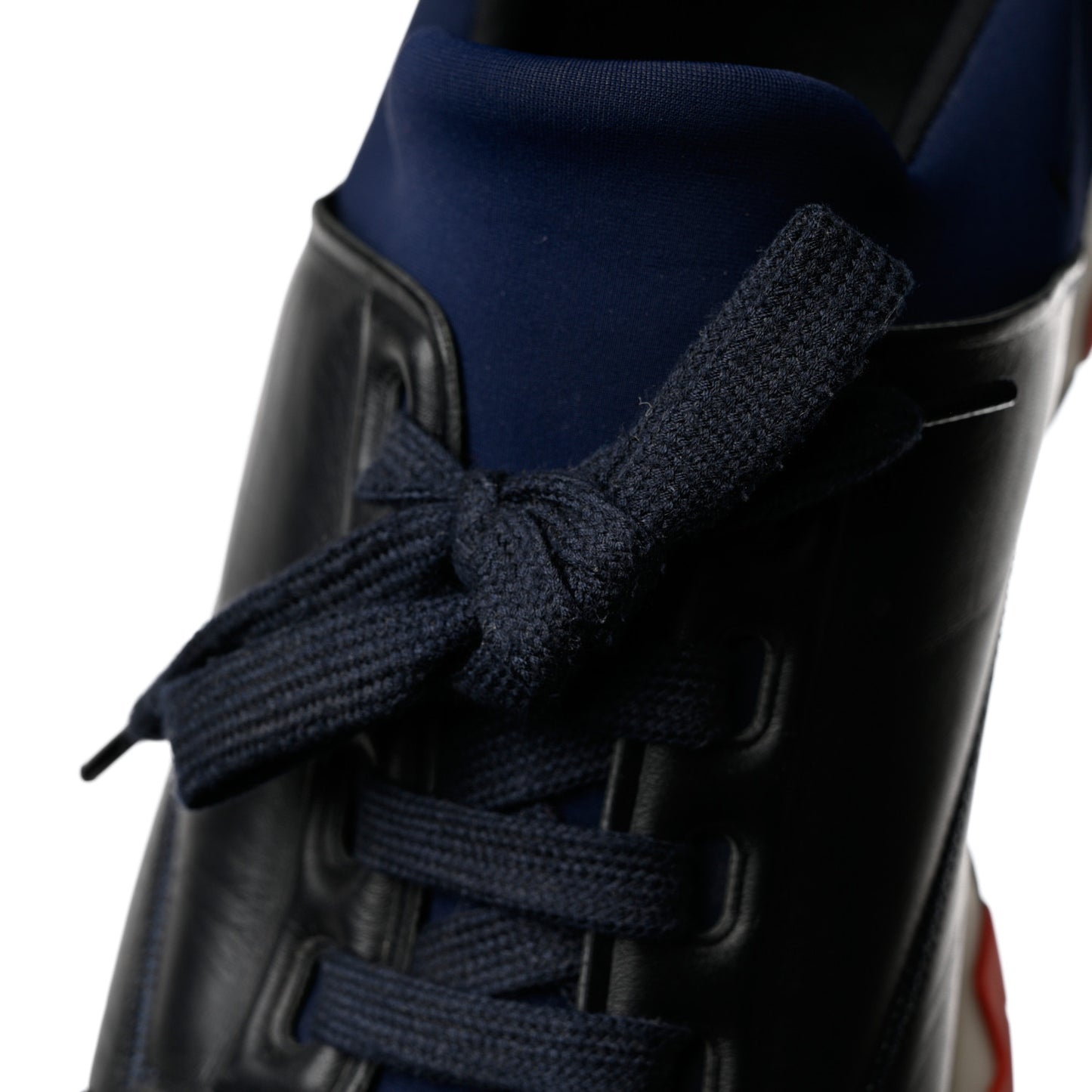 Calfskin Technical Canvas Suede Goatskin Mens Stadium Sneakers 42.5 Black