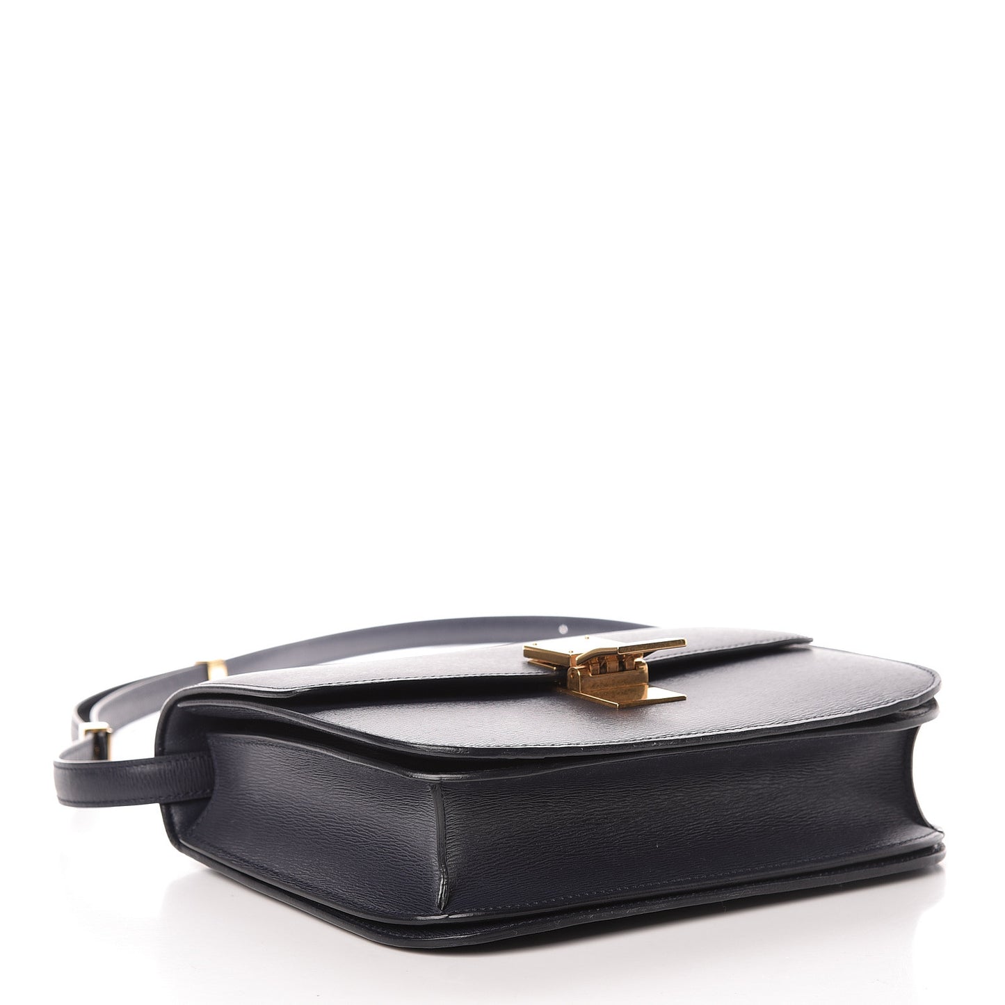 Liege Calfskin Medium Classic Box Flap Bag Dark Blue