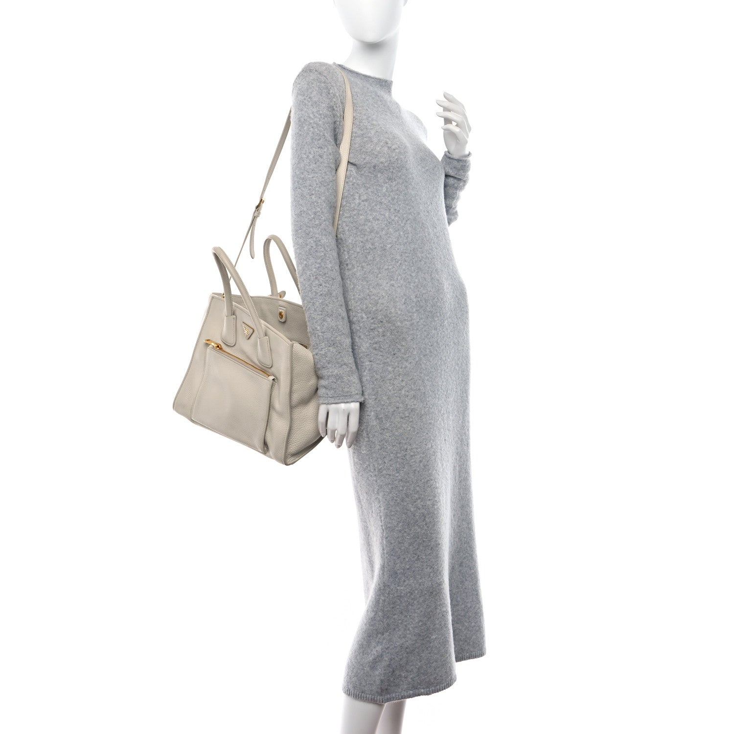 Prada Vitello Daino Shopping Tote Talco 2 of 11