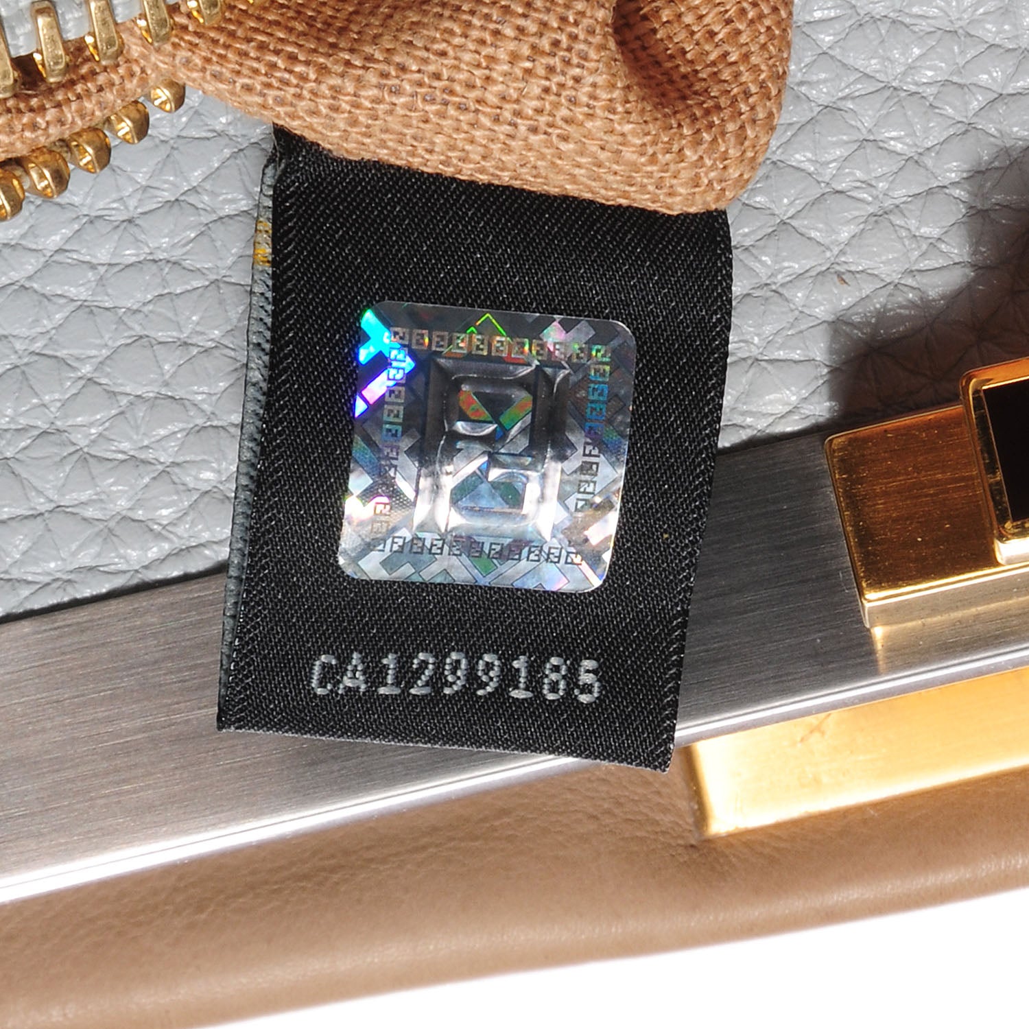 Fendi Vitello Saddle Cuoio Romano Selleria Large Peekaboo Iconic Satchel Fango Acqua 4 of 13
