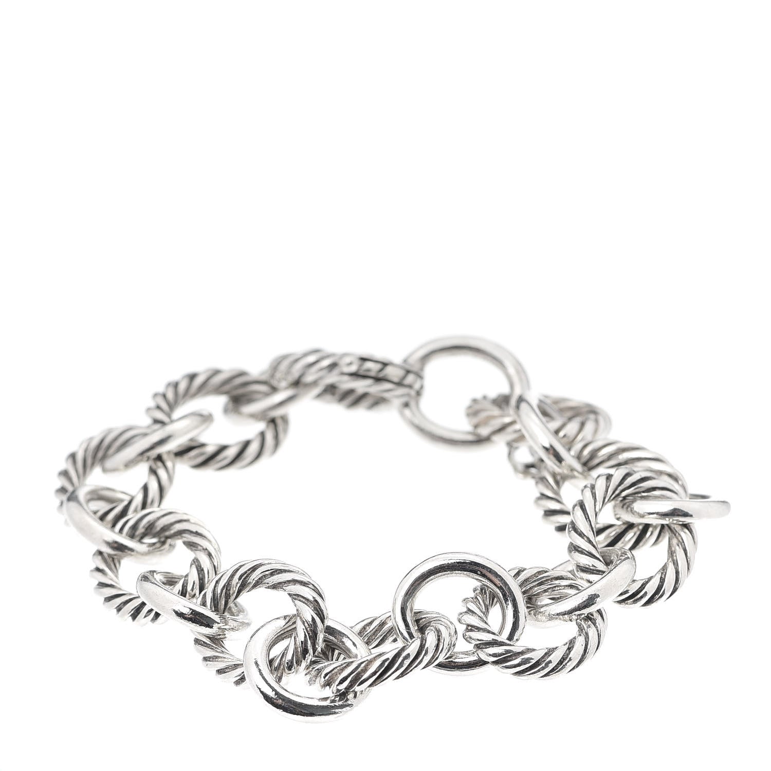 David Yurman Sterling Silver 12mm Large Oval Link Bracelet 1 of 5