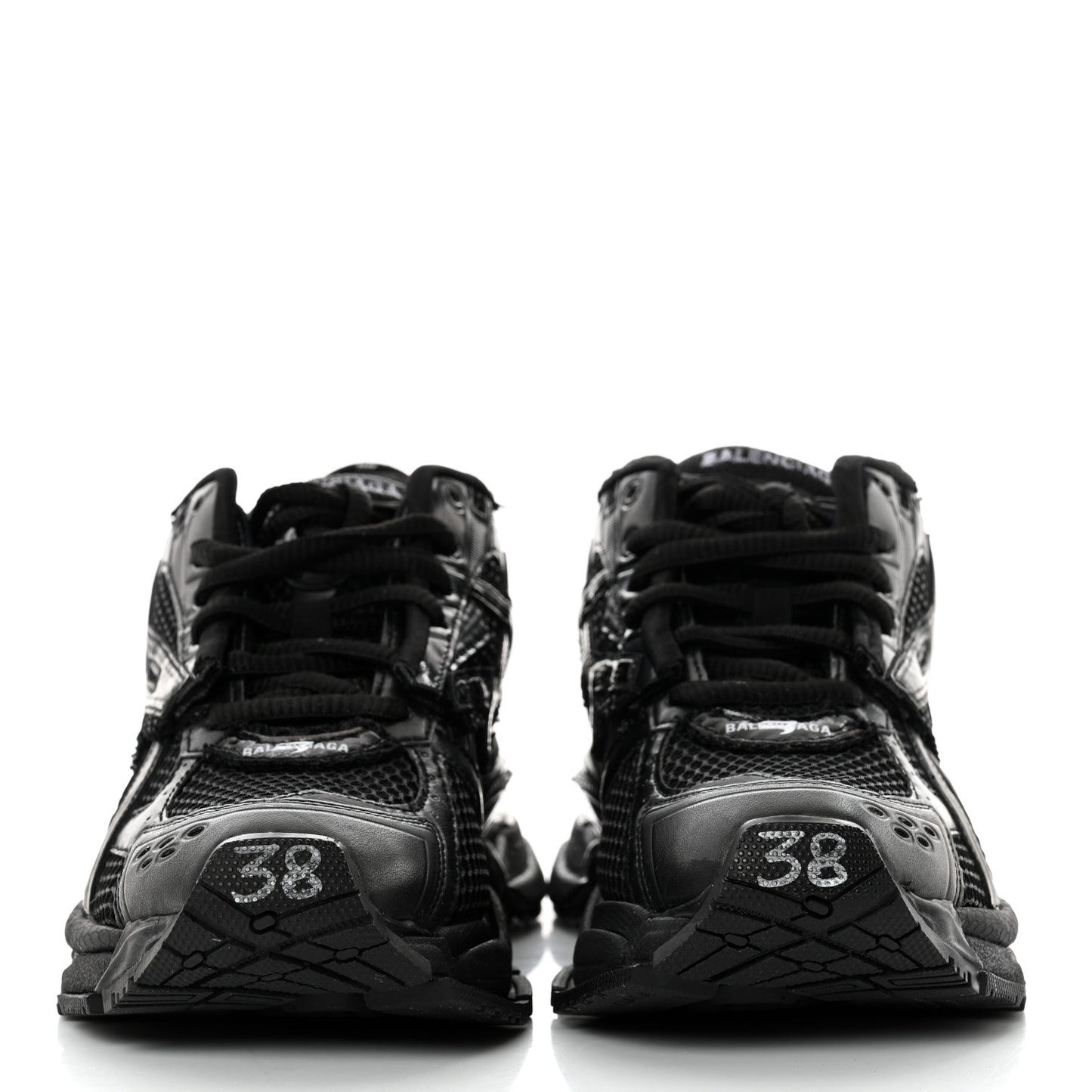 Mesh Rubber Monocolor Womens Runner Sneakers 38 Black