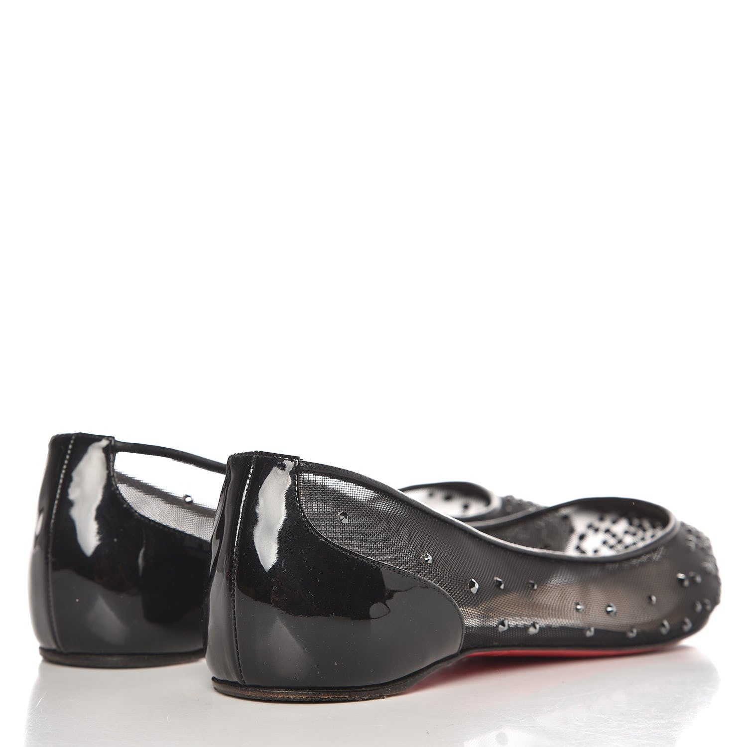 Christian Louboutin Mesh Crystal Embellished Follies Strass Flats 37 Black 4 of 10