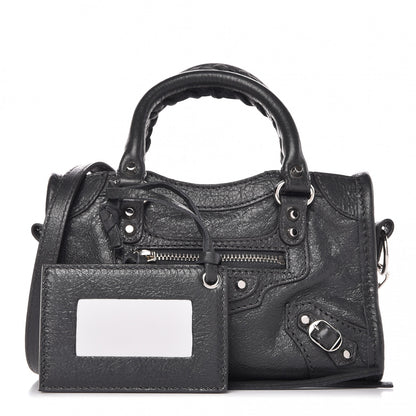 Balenciaga Agneau Classic Silver Hardware Nano City Gris Fossile 1 of 11