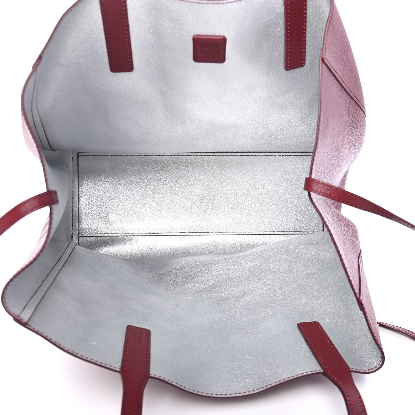 Grained Calfskin Medium Reversible Wandel Tote Ruby Tan