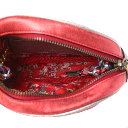 Gucci Laminated Nappa Trapuntata Mini Zumi Dome Shoulder Bag Rosso Marine Argento 5 of 13