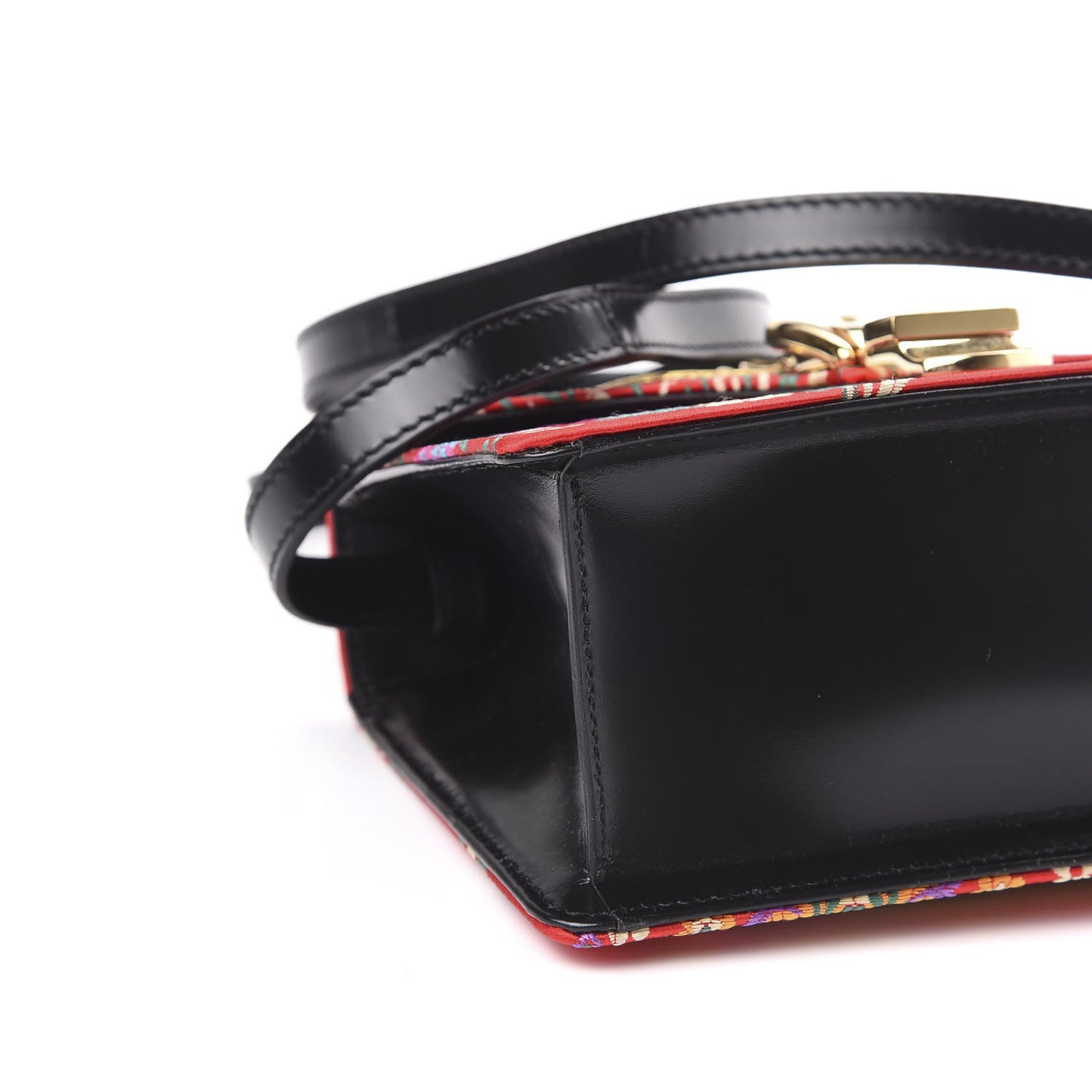 Jacquard Floral Mini Sylvie Top Handle Bag Red Multicolor Black