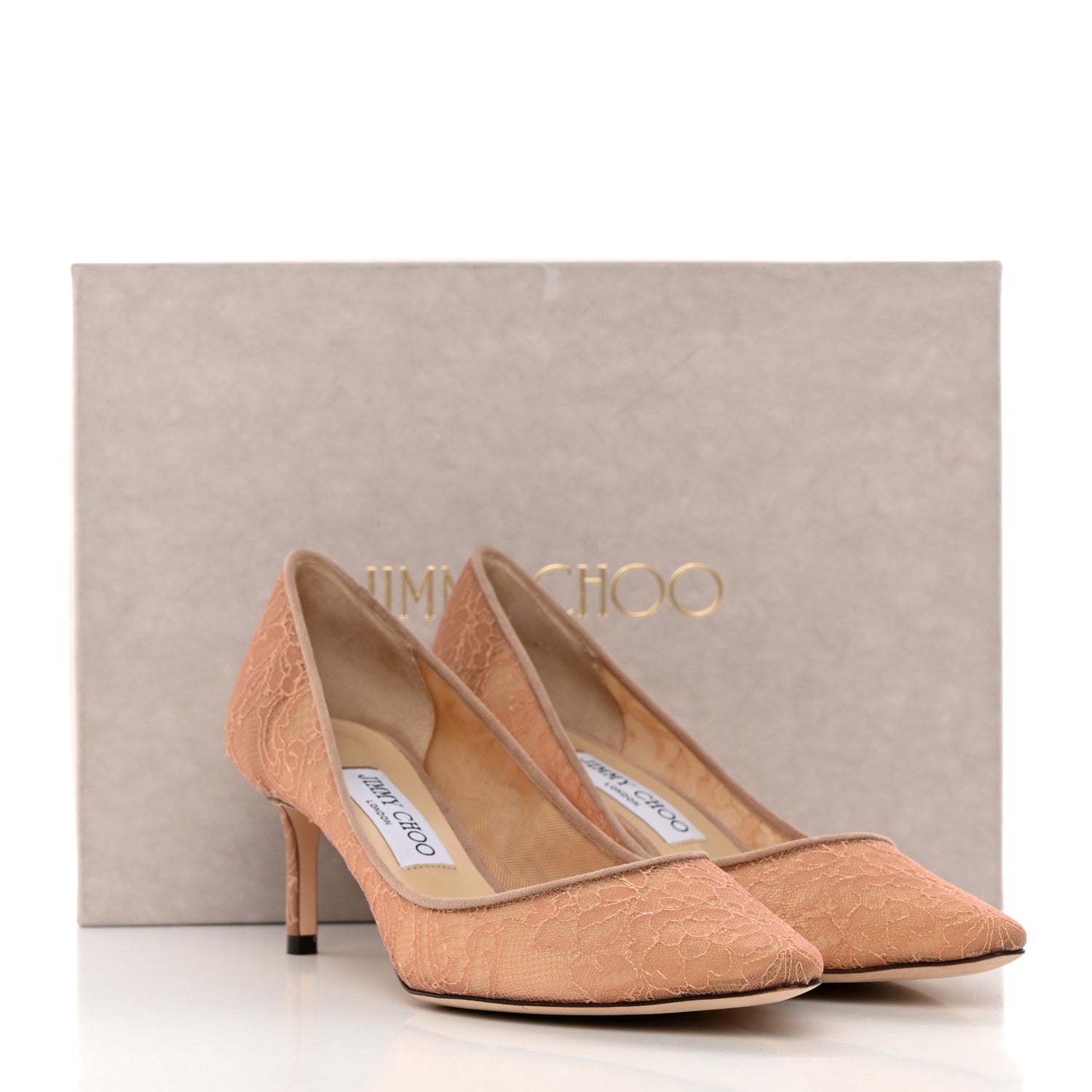 Jimmy Choo Lace Romy 60 Pumps 38.5 Ballet Pink 13 of 13