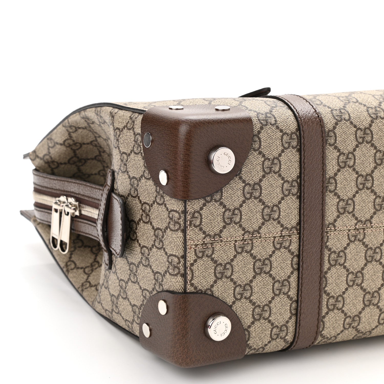 Gucci GG Supreme Monogram Textured Dollar Calfskin Medium Detail Tote Beige Ebony New Acero 9 of 10