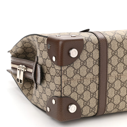 Gucci GG Supreme Monogram Textured Dollar Calfskin Medium Detail Tote Beige Ebony New Acero 9 of 10