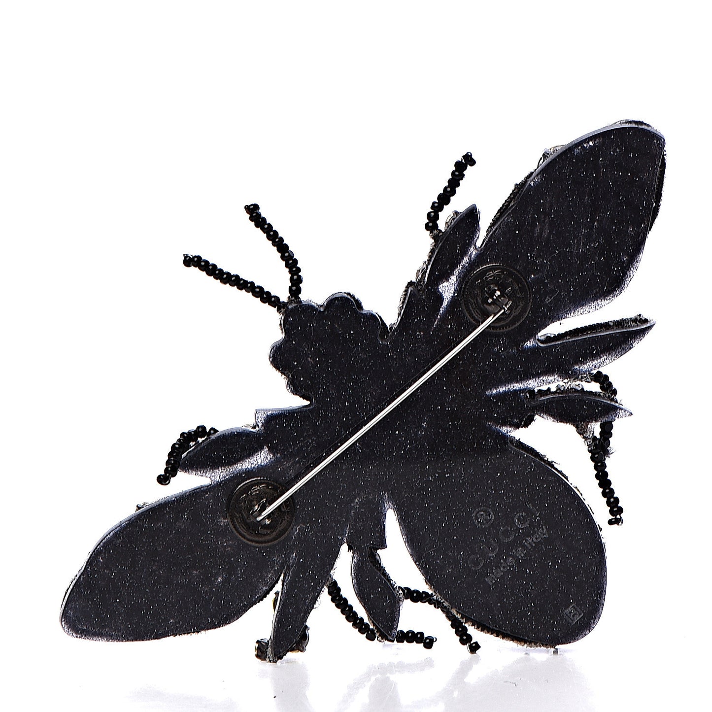 Metal Crystal Bee Brooch Black Yellow