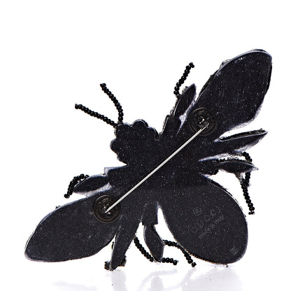 Gucci Metal Crystal Bee Brooch Black Yellow 3 of 6