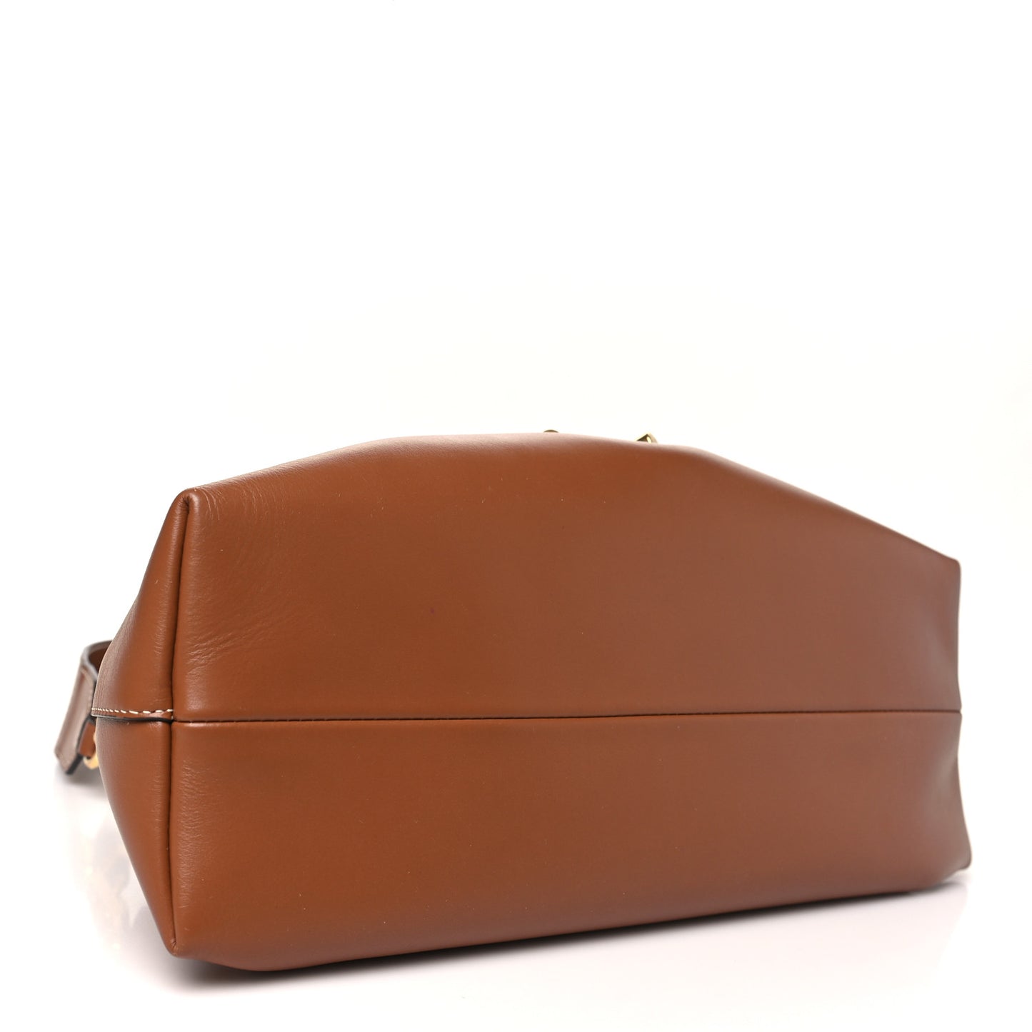 Soft Natural Calfskin Bon Bon East West Bucket Bag Tan Ecru