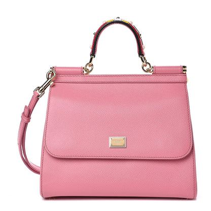 Dolce & Gabbana Dauphine Embellished Medium Miss Sicily Satchel Pink 1 of 11