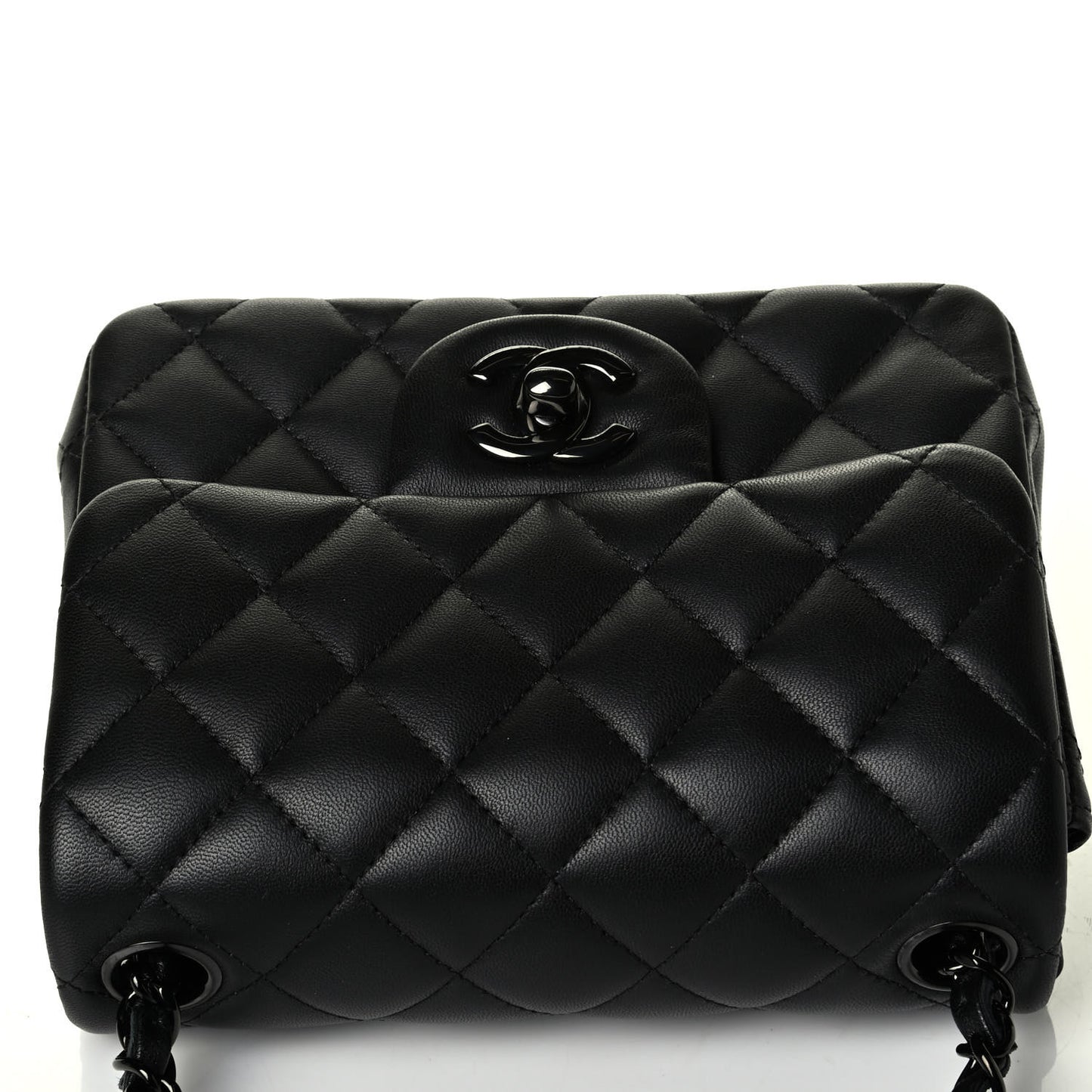 Lambskin Quilted Mini Square Flap So Black