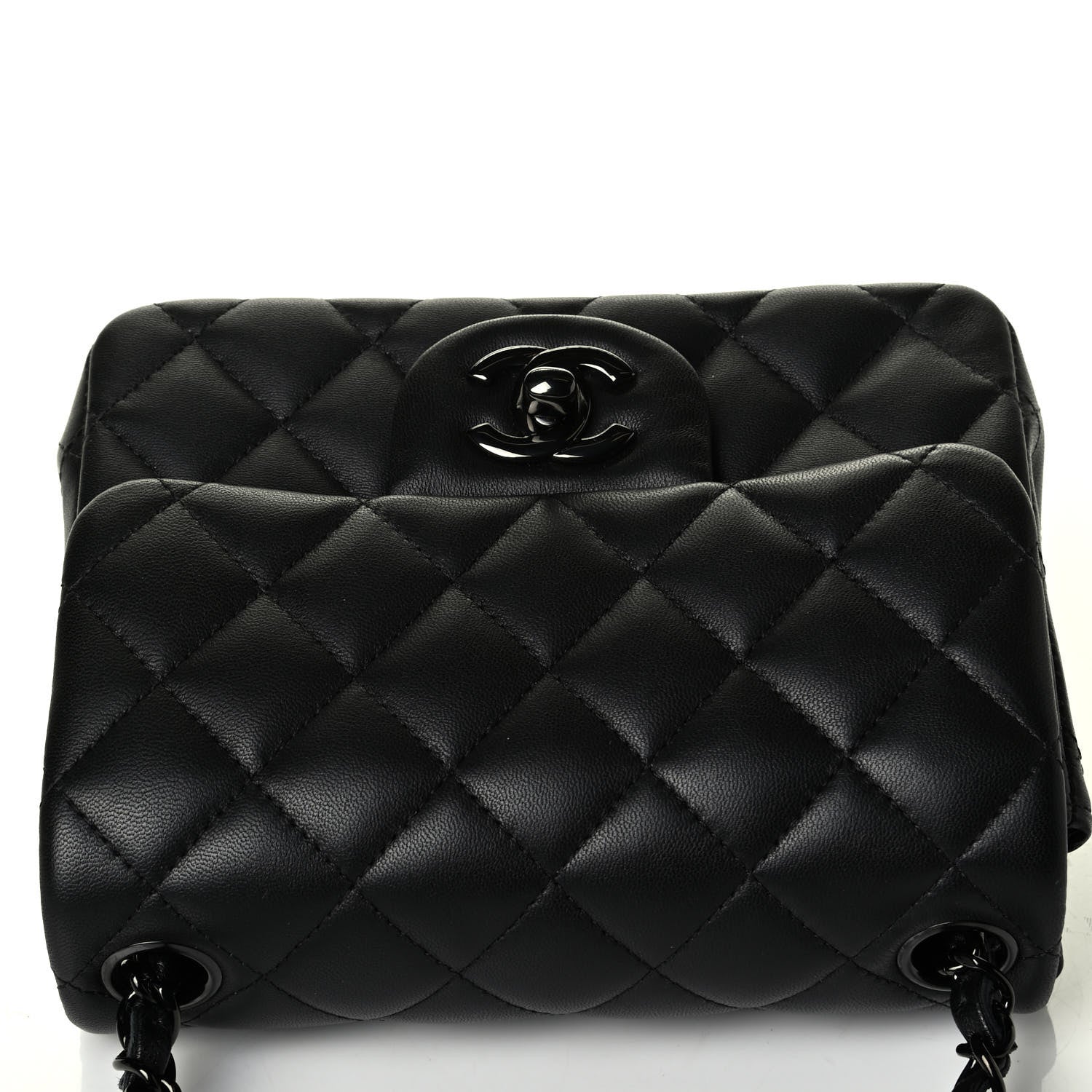 Chanel Lambskin Quilted Mini Square Flap So Black 6 of 8