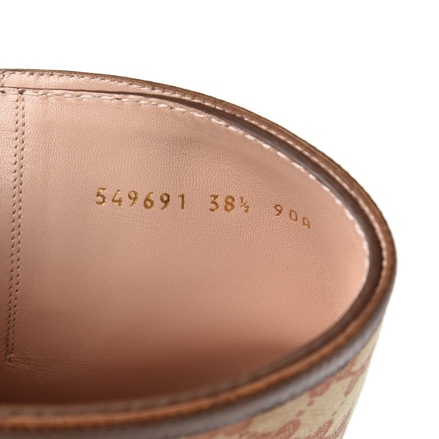 Gucci GG Monogram Calfskin Lola Tall Boots 38.5 Beige Ruggine Cuir 7 of 7