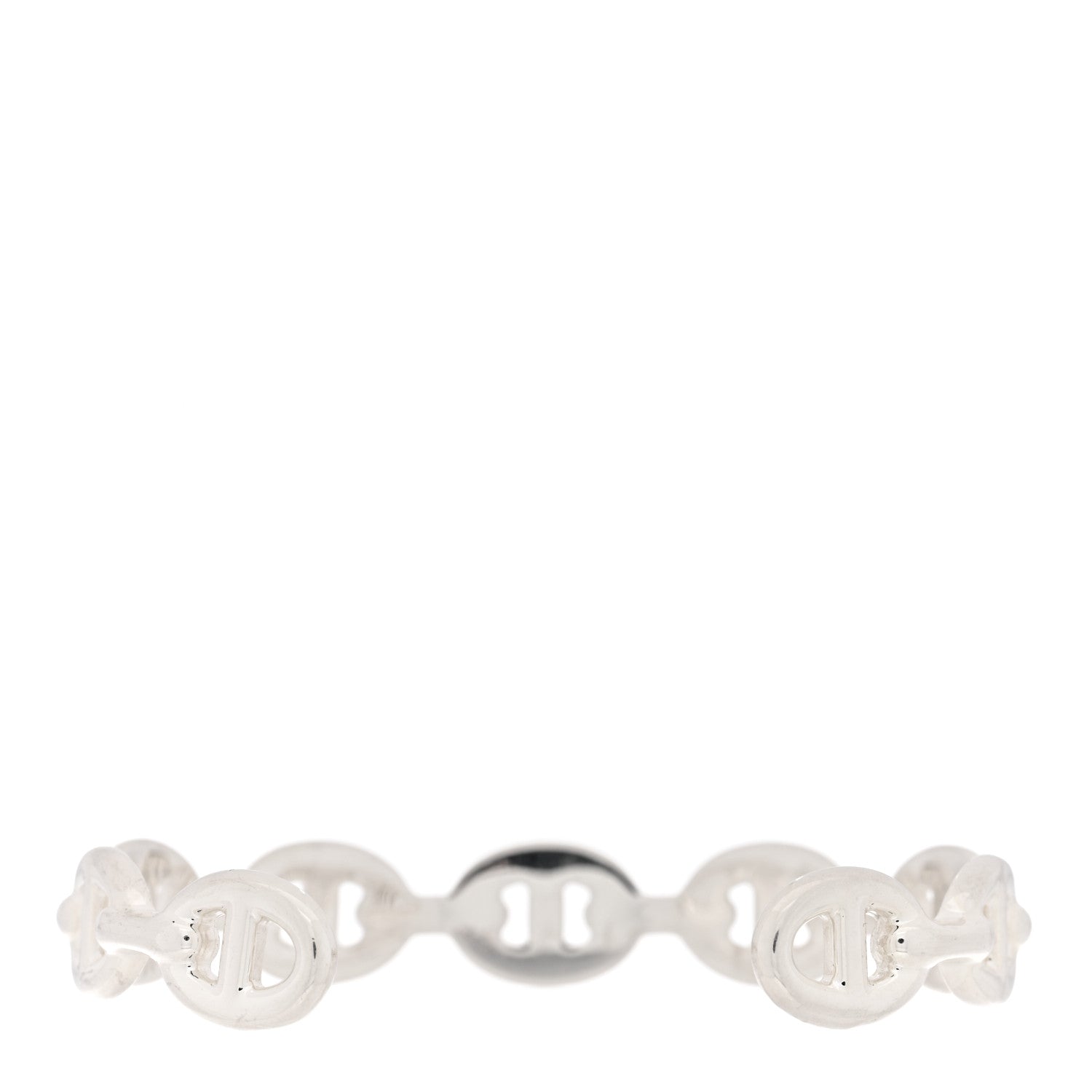 Hermes Sterling Silver MM Chaine d'Ancre Enchainee Cuff Bracelet SH 2 of 3
