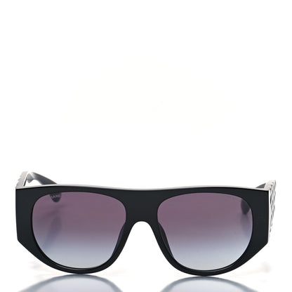 Chanel Acetate Quilted CC Pilot Sunglasses 71465 Black 2 of 8