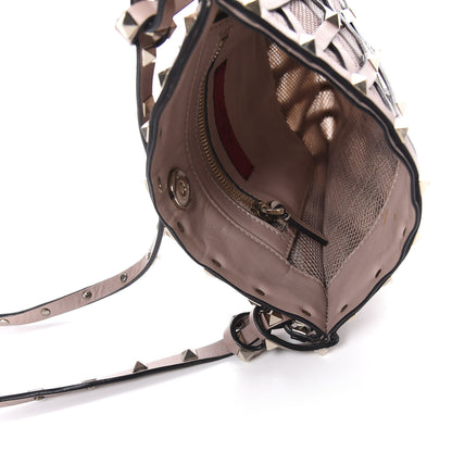 Valentino Garavani Vitello Rockstud Lattice Mesh Mini Crossbody Poudre 5 of 10