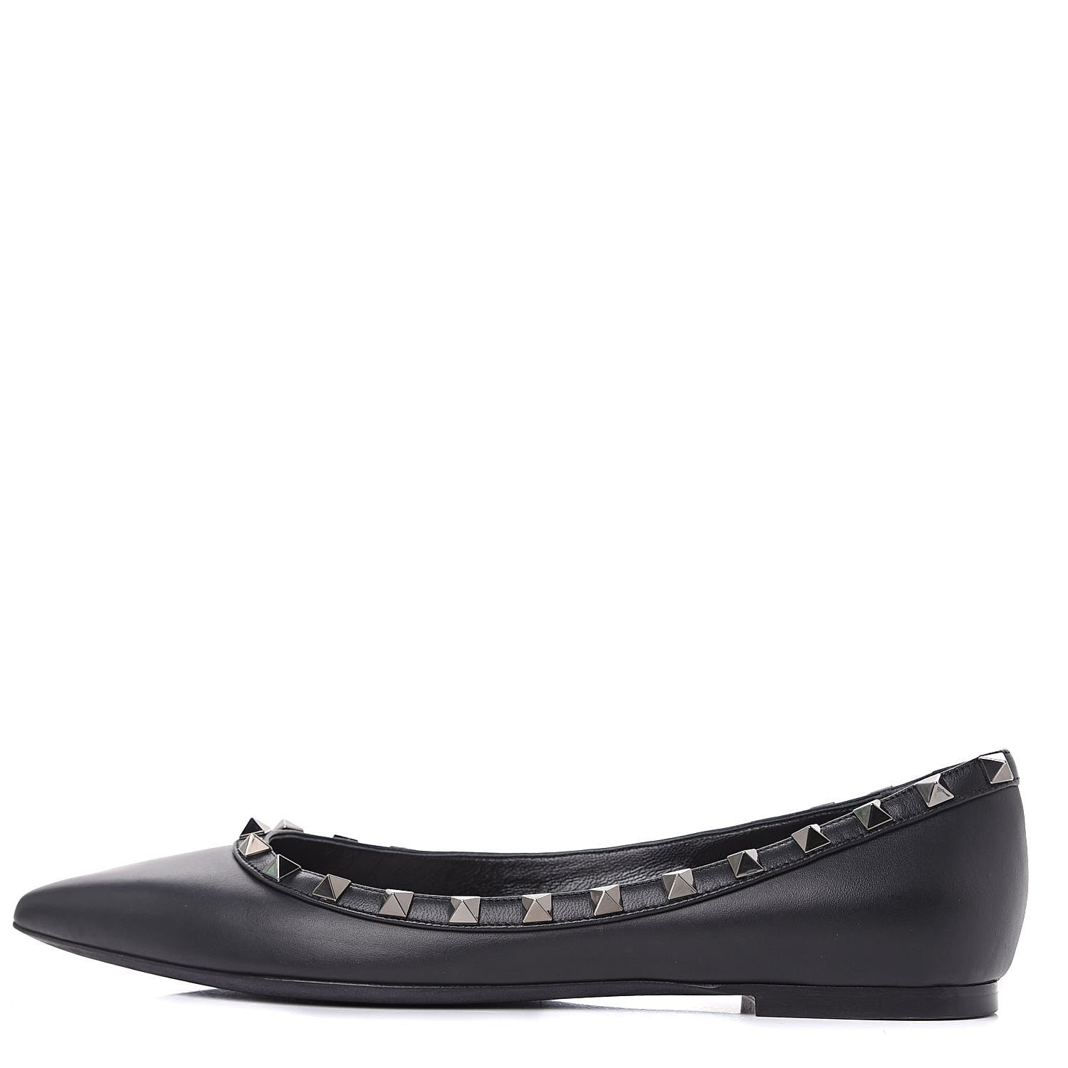 Valentino Garavani Nappa Rockstud Ballerina Flats 38.5 Black 1 of 10