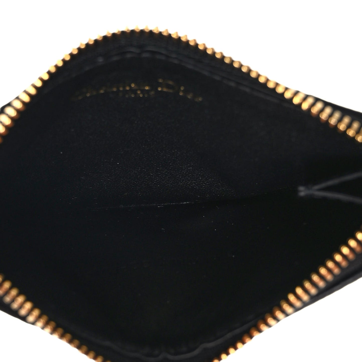 Supple Calfskin Cannage Caro Cosmos Zipped Card Holder Black