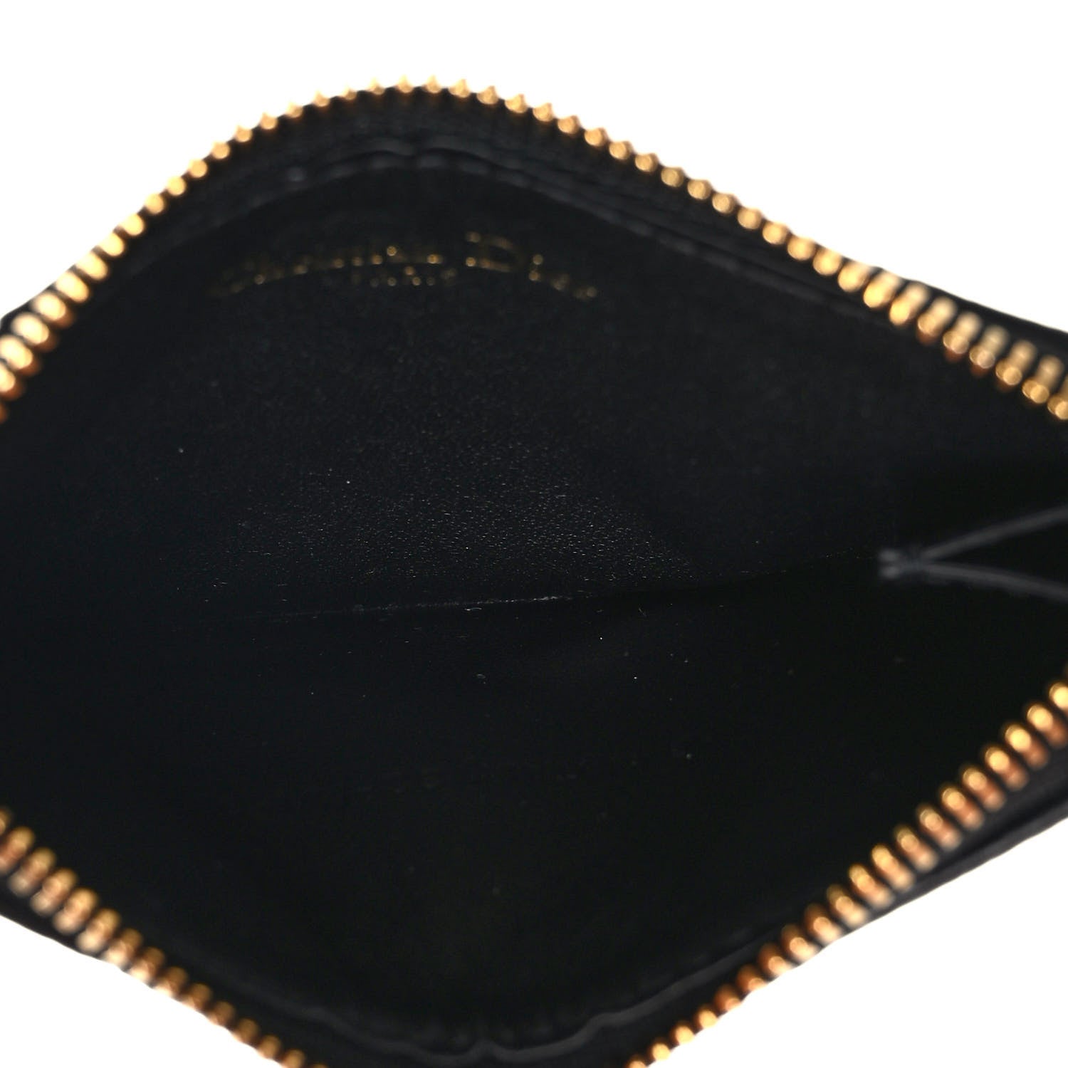 Christian Dior Supple Calfskin Cannage Caro Cosmos Zipped Card Holder Black 5 of 6