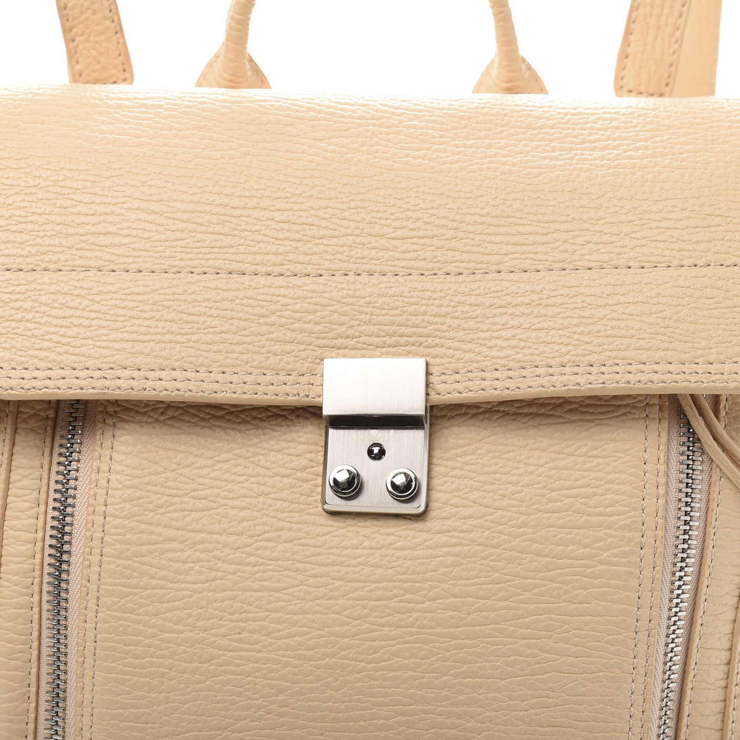 3.1 Textured Calfskin Pashli Backpack White Peach