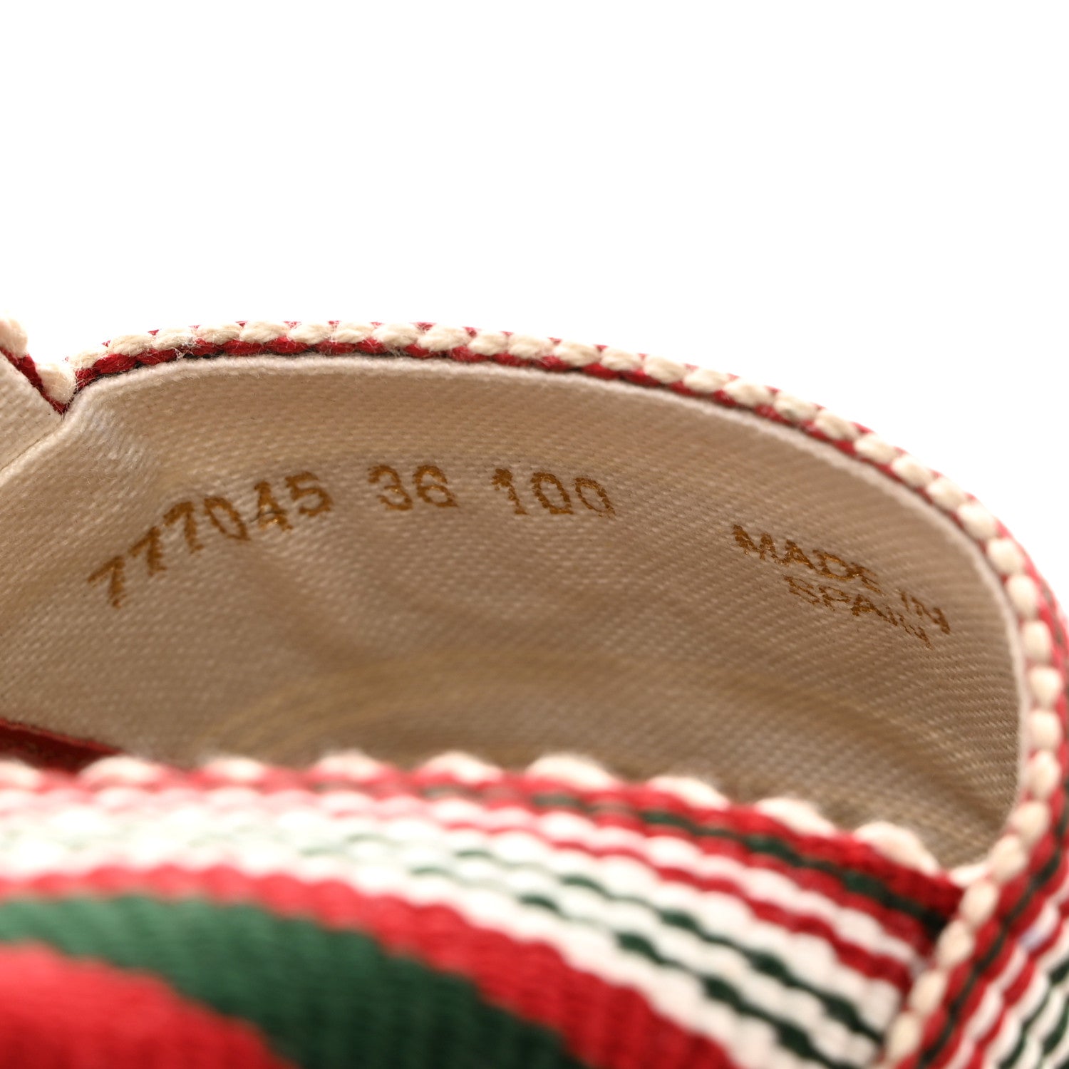 Gucci Canvas Stripe Sabela Womens Espadrilles 36 Red Green 7 of 9