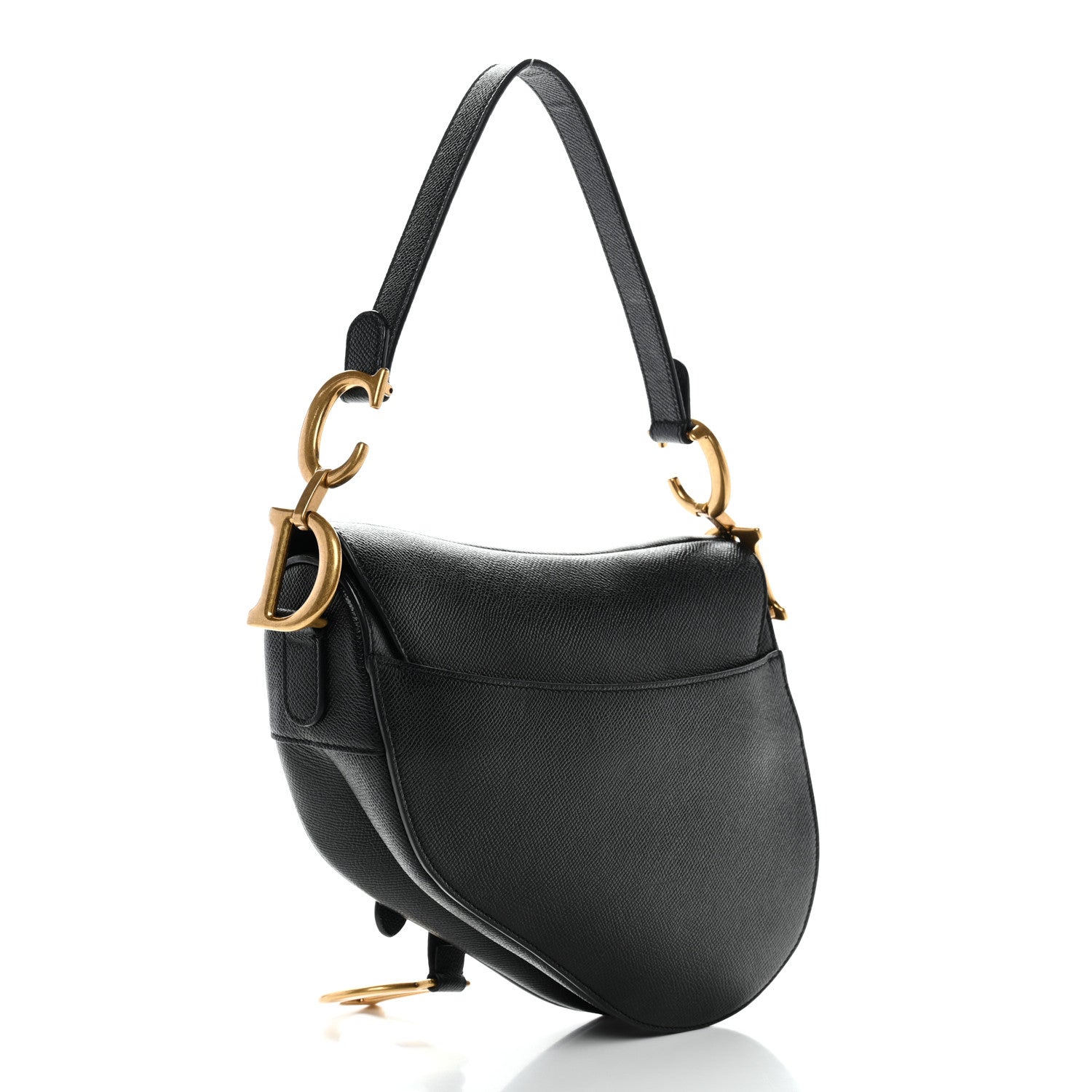 Christian Dior Grained Calfskin Saddle Bag Black 2 of 11