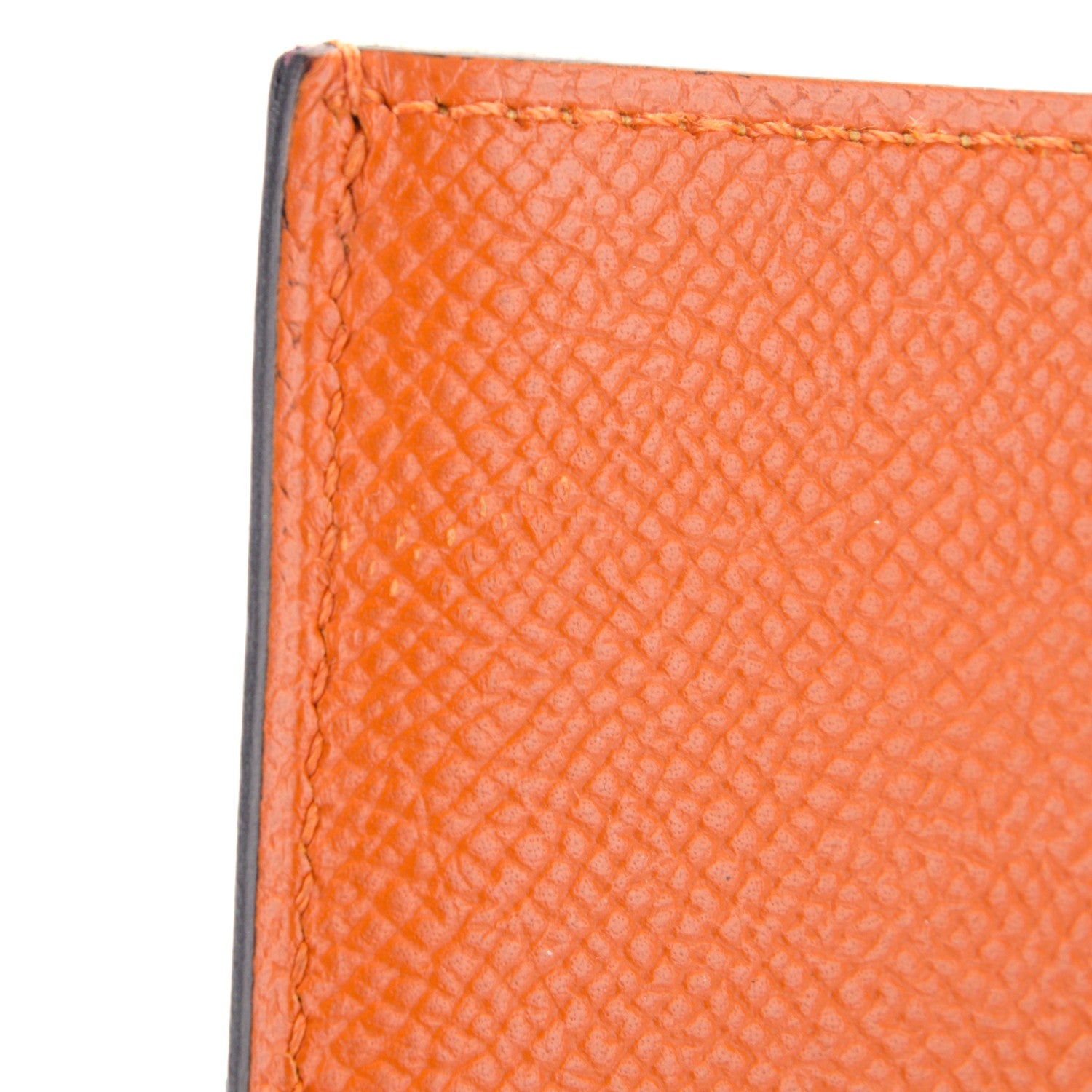 Hermes Togo Epsom Petit H Dolphin iPad Case Clutch Vert Olive Orange 7 of 8