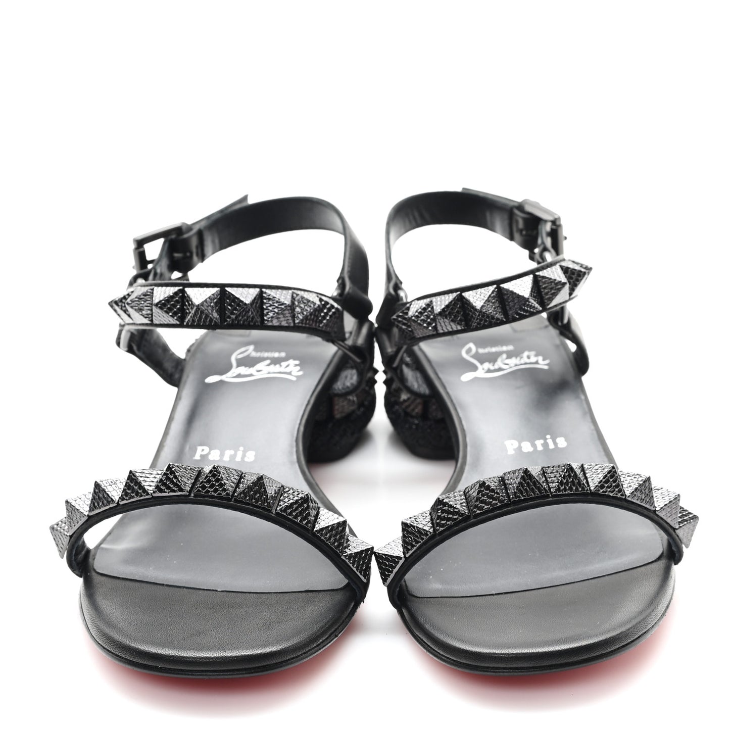 Waxed Calfskin Pyrasand 30mm Strappy Sandals 38 Black