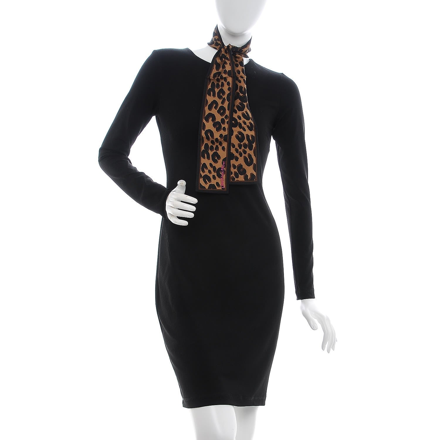 Louis Vuitton Silk Leopard Bandeau Scarf Marron 2 of 4